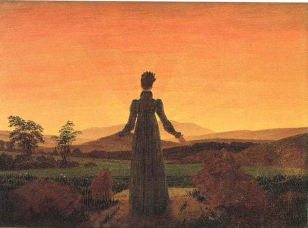 Caspar David Friedrich, Woman before the Rising Sun (1818). Caspar David Friedrich, Woman before the Rising Sun (1818).